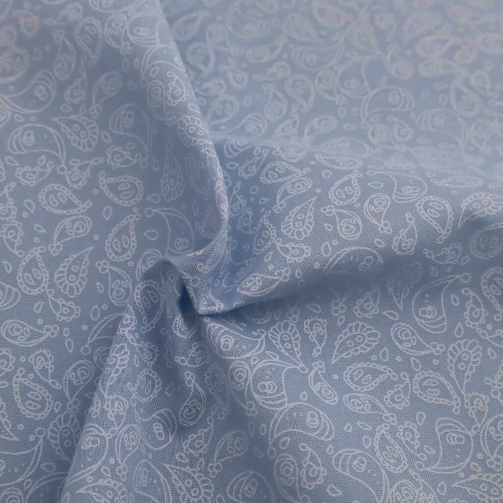 Polyester Cotton Print Paisley Sky